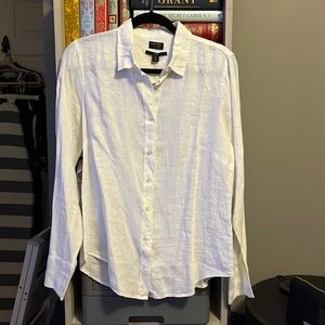 NWT jcrew white linen button-down shirt